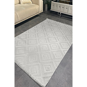 Luxess Dizayn 1089 Krem Kaymaz Taban Kesme Yolluk Mutfak Halısı Modern Salon Halısı 160x300 cm