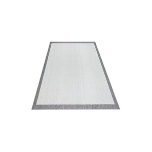 Woolhome Naturel Sisal 2001 Krem Antrasit Kolay Temizlenebilen Kaymaz Salon Mutfak Halısı 80x300 cm