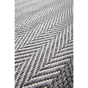 Enti Nova 2002 Gri Mutfak Halısı Yıkanabilir Sisal Görünümlü Mutfak Kilimi Çerçeveli Kaymaz Yolluk 100x300 cm