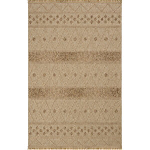 Seyran Loopy 620 Bej-kahve Halı Ince Mutfak Kilim Salon Kesme Halı Yolluk 200x250 cm