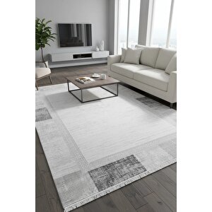 Enti Nita 1201 Gri̇ Hav Toz Vermez Kolay Temizlenen Salon Halısı Yolluk Koridor Halısı 80x150 cm