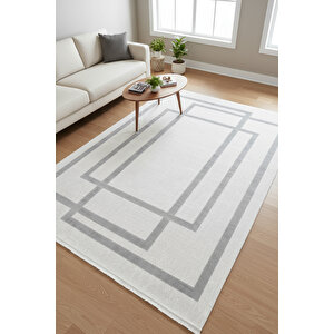 Enti Nita 1206 Gri Hav Toz Vermez Kolay Temizlenen Salon Halısı Yolluk Koridor Halısı 120x180 cm