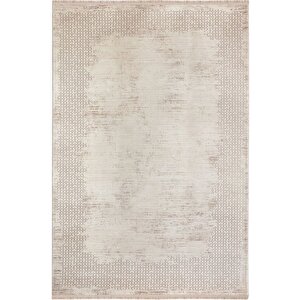 Enti Naturel 1716 Bej Yumuşak Dokulu Parlak Görünümlü Halı Kesme Yolluk 80x150 cm