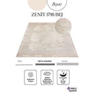 Enti Naturel 1716 Bej Yumuşak Dokulu Parlak Görünümlü Halı Kesme Yolluk 80x150 cm