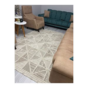 Enti Step 2201 Krem Hav Toz Vermez Yumuşak Dokulu Mutfak Koridor Oturma Grubu Halı 80x400 cm