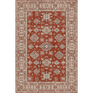 Norm Halı Allure 50-542 Kırmızı Eskitme Halı Etnik Otantik Dokuma Şönil Yıkanabilir Salon Halısı 230x330 cm
