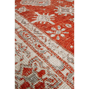 Norm Halı Allure 50-542 Kırmızı Eskitme Halı Etnik Otantik Dokuma Şönil Yıkanabilir Salon Halısı 230x330 cm