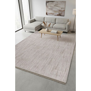 Enti Piana 1104 Bej Halı Kilim Kaymaz Taban Yıkanabilir Salon Mutfak Kesme Yolluk 100x400 cm
