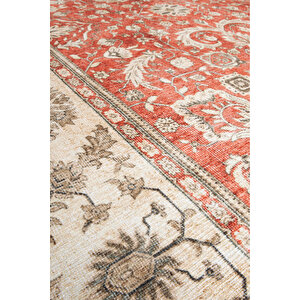 Norm Halı Allure 54-031 Kırmızı Eskitme Halı Etnik Otantik Dokuma Şönil Yıkanabilir Salon Halısı 75x300 cm