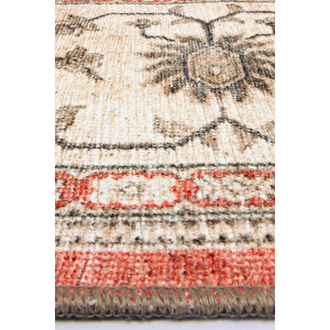 Norm Halı Allure 54-031 Kırmızı Eskitme Halı Etnik Otantik Dokuma Şönil Yıkanabilir Salon Halısı 75x300 cm