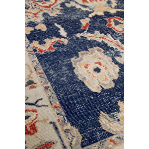 Norm Halı Allure 61-029 Lacivert Eskitme Halı Etnik Otantik Dokuma Şönil Yıkanabilir Salon Halısı 190x290 cm
