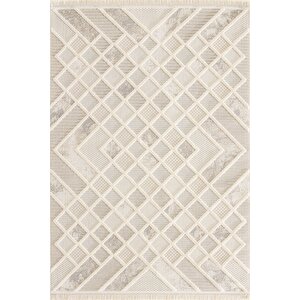 Enti Bonn 8802 Krem Iskandinav Halı Salon Halısı Kesme Halı Yolluk 160x300 cm
