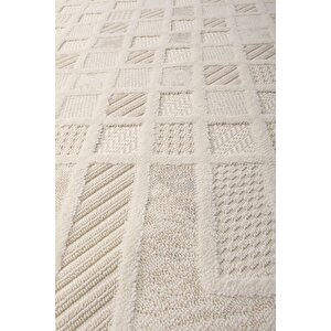 Enti Bonn 8802 Krem Iskandinav Halı Salon Halısı Kesme Halı Yolluk 160x300 cm