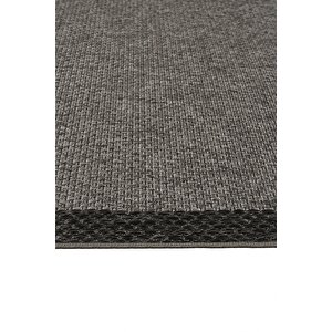 Woolhome Naturel Sisal 2001 Antrasit Siyah Kolay Temizlenebilen Kaymaz Salon Mutfak Halısı 160x230 cm