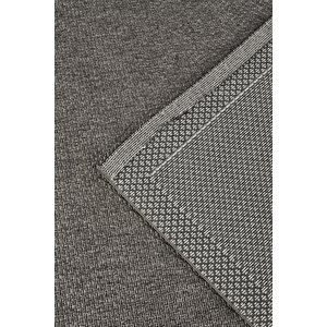 Woolhome Naturel Sisal 2001 Antrasit Siyah Kolay Temizlenebilen Kaymaz Salon Mutfak Halısı 160x230 cm