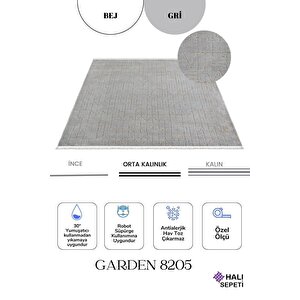 Enti Terrace 8205 Gri Iskandinav Halı Yıkanabilir Kesme Yolluk Koridor Kaymaz Çocuk Odası 80x250 cm