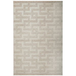 Enti Togo 7510 Bej Hav Toz Vermez Hasır Dokulu Koridor Mutfak Salon Kesme Halı 100x450 cm