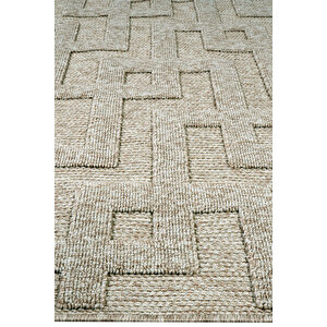 Enti Togo 7510 Bej Hav Toz Vermez Hasır Dokulu Koridor Mutfak Salon Kesme Halı 100x450 cm