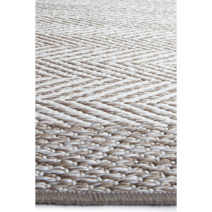 Enti Nova 2001 Bej Mutfak Halısı Yıkanabilir Sisal Görünümlü Mutfak Kilimi Çerçeveli Kaymaz Yolluk 120x180 cm
