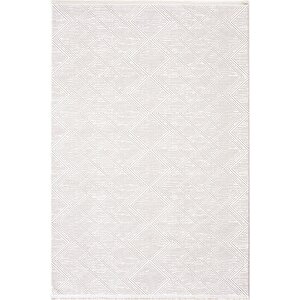 Enti Norm 6220 Beyaz Salon Halısı Kesme Yolluk Yumuşak Doku Kaymaz Halısı 120x450 cm