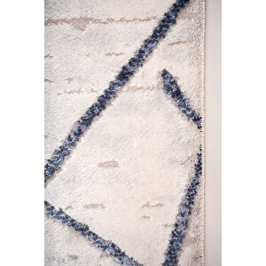 Enti Norm 6215 Mavi Salon Halısı Kesme Yolluk Yumuşak Doku Kaymaz Halısı 100x350 cm