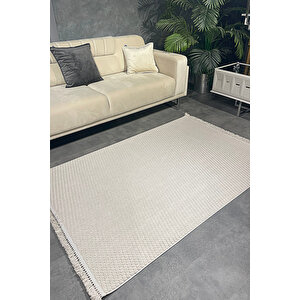 Luxess Dizayn 1063 Bej Kaymaz Taban Kesme Yolluk Mutfak Halısı Modern Salon Halısı 80x450 cm