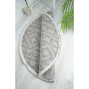 Ti̇ffany 1122 Gri̇6 Kolay Kullanım Hav Toz Vermez Hasır Dokulu Bukle Örgü Modern Desen Halı 160x160 cm