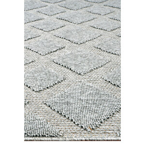 Enti Togo 7505 Gri̇ Hav Toz Vermez Hasır Dokulu Koridor Mutfak Salon Kesme Halı 80x500 cm