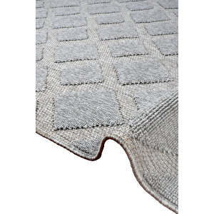 Enti Togo 7505 Gri̇ Hav Toz Vermez Hasır Dokulu Koridor Mutfak Salon Kesme Halı 80x500 cm