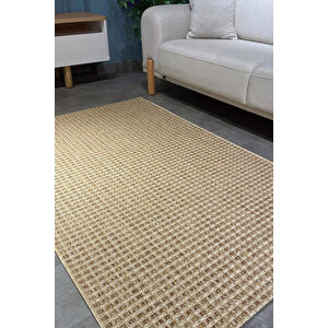 Seyran Bombay 667 Kahve Hav Toz Vermes Hasır Dokulu Mutfak Hol Yatak Odası Salon Kesme Halı 120x300 cm