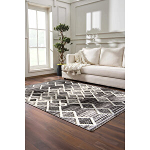 Enti Step 2206 Gri Hav Toz Vermez Yumuşak Dokulu Mutfak Koridor Oturma Grubu Halı 100x400 cm
