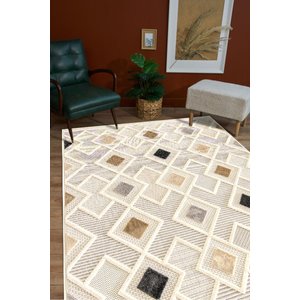Enti Bonn 8804 Gri Iskandinav Halı Salon Halısı Kesme Halı Yolluk 160x250 cm