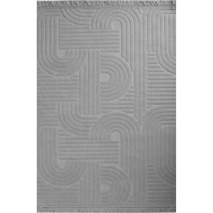Luxess Dizayn 1090 Gri Kaymaz Taban Kesme Yolluk Mutfak Halısı Modern Salon Halısı 80x250 cm