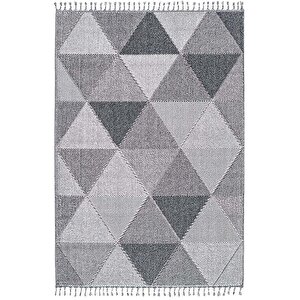 Enti Bukle 1401 Gri Iskandinav Halı Kesme Yolluk Salon Halı Koridor Oturma Odası Halısı 120x350 cm