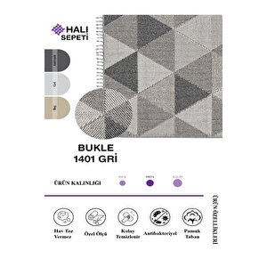 Enti Bukle 1401 Gri Iskandinav Halı Kesme Yolluk Salon Halı Koridor Oturma Odası Halısı 120x350 cm