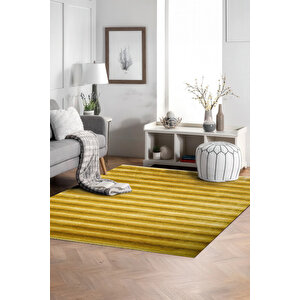 Luxess Cool 402 Gold Hav Toz Vermez Salon Halısı Kesme Halı Yolluk Kaymaz Taban Halı 160x300 cm