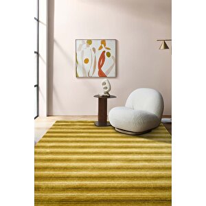 Luxess Cool 402 Gold Hav Toz Vermez Salon Halısı Kesme Halı Yolluk Kaymaz Taban Halı 160x300 cm