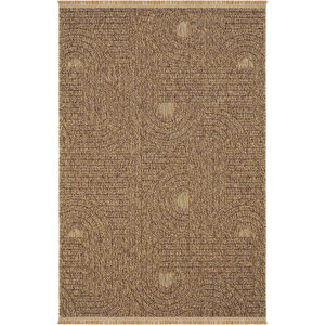 Seyran Loopy 623 Kahve Halı Ince Mutfak Kilim Salon Kesme Halı Yolluk 120x450 cm