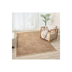 Seyran Loopy 623 Kahve Halı Ince Mutfak Kilim Salon Kesme Halı Yolluk 100x350 cm
