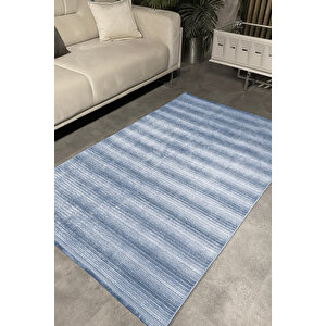 Luxess Cool 402 Mavi Hav Toz Vermez Salon Halısı Kesme Halı Yolluk Kaymaz Taban Halı 160x230 cm