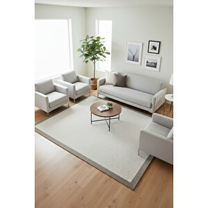 Bombay 664 Krem - Bej Hav Toz Vermez Kolay Temizlenen Hasır Doku Sisal Halı 120x250 cm