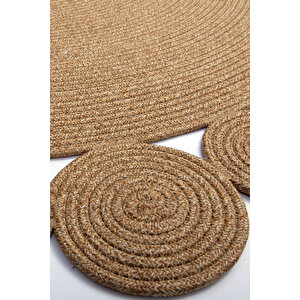 Reygon Ege 7 Hasır Daire Dekoratif El Örgüsü Kilim Yolluk Halı 160x160 cm
