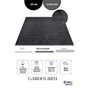 Enti Terrace 8203 Antrasit Iskandinav Halı Yıkanabilir Kesme Yolluk Koridor Kaymaz Çocuk Odası 100x150 cm Gri