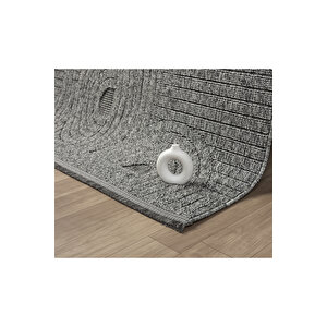 Seyran Loopy 623 Antrasit Halı Ince Mutfak Kilim Salon Kesme Halı Yolluk 100x300 cm