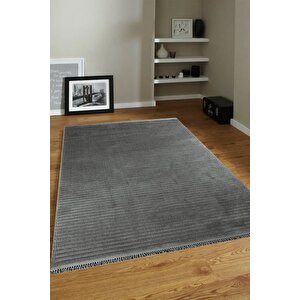 Enti Prag 9214 Antrasit Halı Yolluk Modern Salon Halısı Antre Hol 120x350 cm