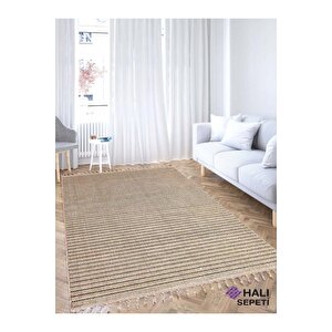 Enti Bukle 1412bej Iskandinav Halı Kesme Yolluk Salon Halı Koridor Oturma Odası Halısı 160x300 cm