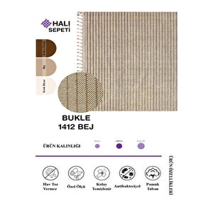 Enti Bukle 1412bej Iskandinav Halı Kesme Yolluk Salon Halı Koridor Oturma Odası Halısı 160x300 cm