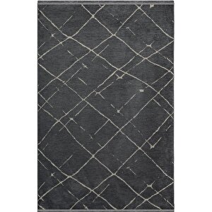 Enti Terrace 8209 Antrasit Iskandinav Halı Yıkanabilir Kesme Yolluk Koridor Kaymaz Çocuk Odası 80x450 cm