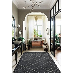 Enti Terrace 8209 Antrasit Iskandinav Halı Yıkanabilir Kesme Yolluk Koridor Kaymaz Çocuk Odası 80x450 cm
