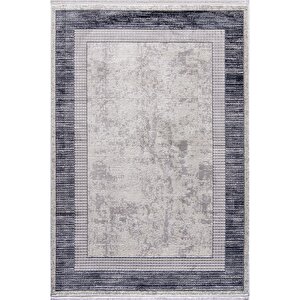 Enti Dora 1902 Gri Salon Halısı Kesme Yolluk Yumuşak Doku Kaymaz Tozumaz Halısı 200x290 cm